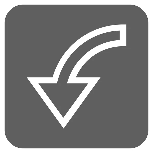 Draai links plat vierkant Vector Icon — Stockvector
