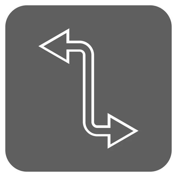 Kurver Arrow Flat Squared vektor Icon – stockvektor