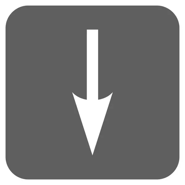 Flecha aguda hacia abajo plana cuadrada Vector icono — Vector de stock