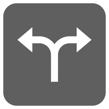 Bifurkasyon oklar sol düz kare vektör simgesi sağ