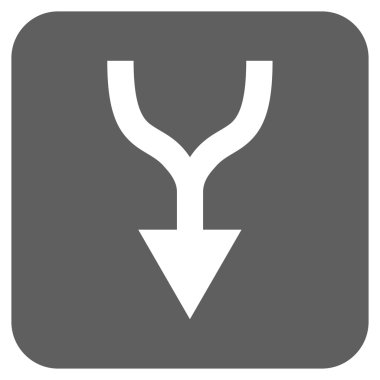 Düz kare vektör simgesi aşağı ok birleştirmek