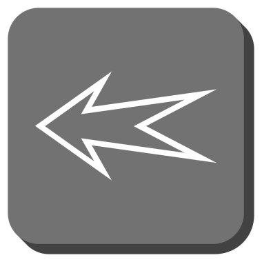 Ok sol yuvarlak kare vektör simgesi