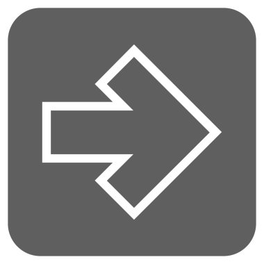 Ok sağ düz vektör simgesi kare