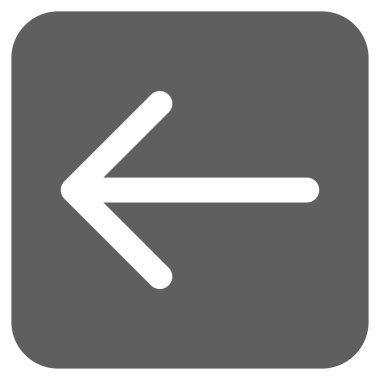 Düz sol ok vektör simgesi kare