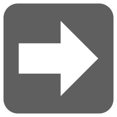 Ok sağ düz vektör simgesi kare