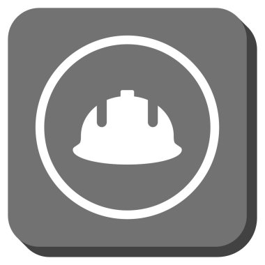 Kare vektör simge inşaat kask yuvarlak