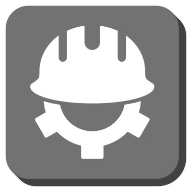 Geliştirme kask yuvarlak kare vektör simgesi