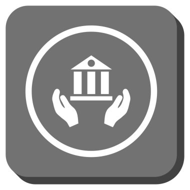 Banka hizmet yuvarlak kare vektör simgesi