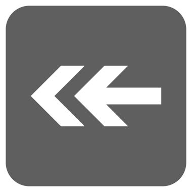 Düz sol ok vektör simgesi kare