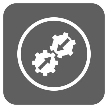 Dişli Tümleştirme düz kare vektör simgesi