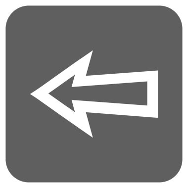 Düz sol ok vektör simgesi kare