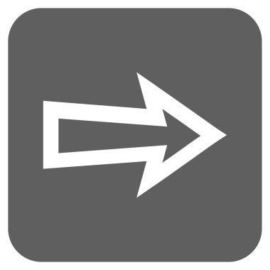 Ok sağ düz vektör simgesi kare