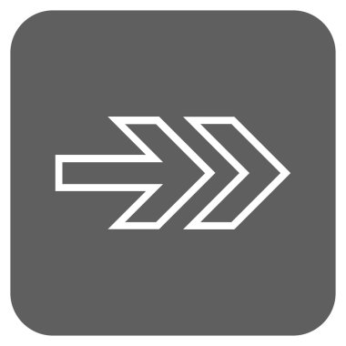 Şu yönde düz vektör simgesi kare