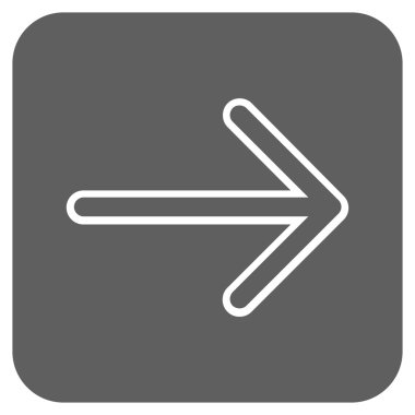 Ok sağ düz vektör simgesi kare