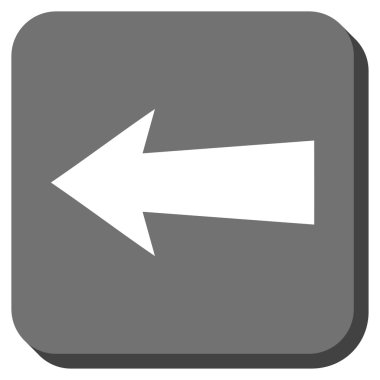 Ok sol yuvarlak kare vektör simgesi