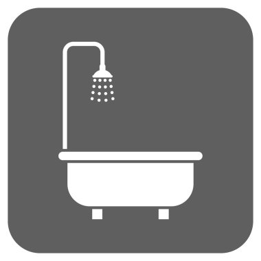 Duş banyo düz kare vektör simgesi