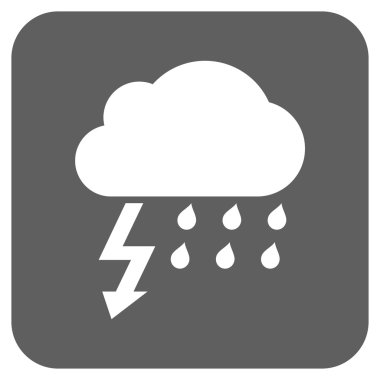 Fırtına düz kare vektör simgesi