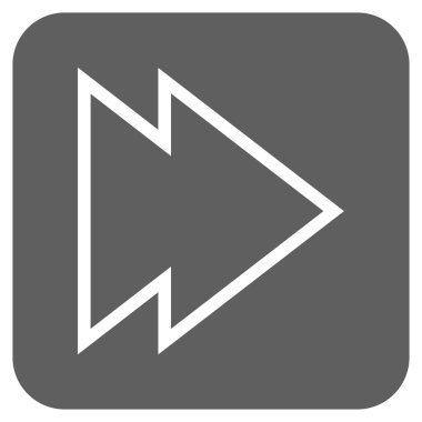 Şu yönde düz vektör simgesi kare