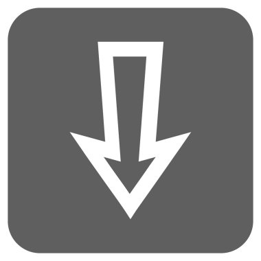 Düz aşağı ok vektör simgesi kare