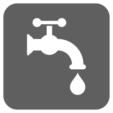 Su musluk düz kare vektör simgesi