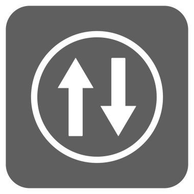 Dikey Çevir oklar düz kare vektör simgesi