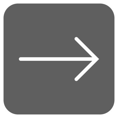 Ok sağ düz vektör simgesi kare