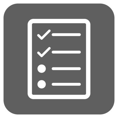 Vektör simgesi denetim listesi sayfa düz kare