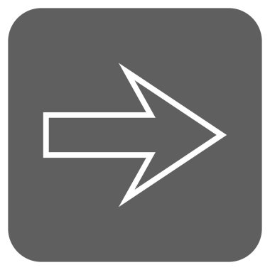 Ok sağ düz vektör simgesi kare