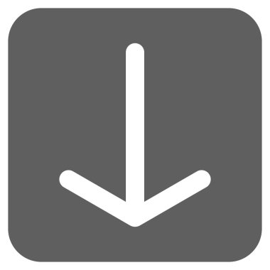 Düz aşağı ok vektör simgesi kare