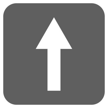 Düz yukarı ok vektör simgesi kare