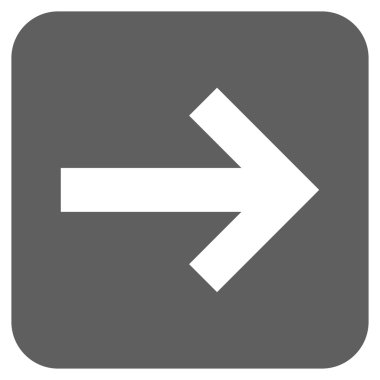 Ok sağ düz vektör simgesi kare