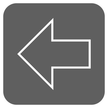 Düz sol ok vektör simgesi kare