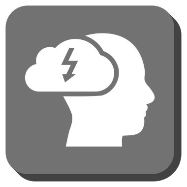 Beyin fırtınası yuvarlatılmış kare vektör simgesi