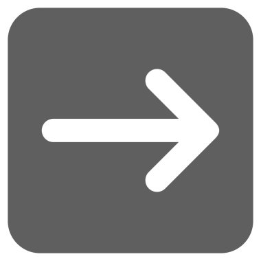 Ok sağ düz vektör simgesi kare