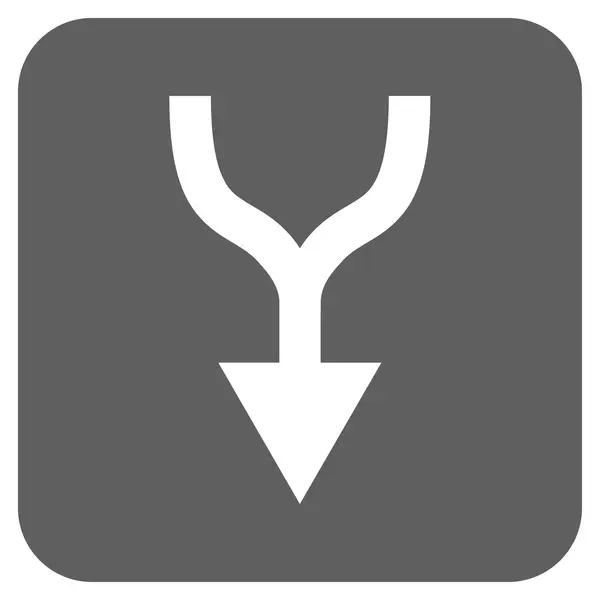 Combina freccia giù piatto quadrato vettoriale icona — Vettoriale Stock