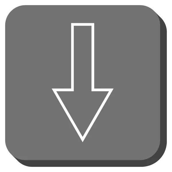 Pil ner avrundad fyrkantig vektor symbol — Stock vektor