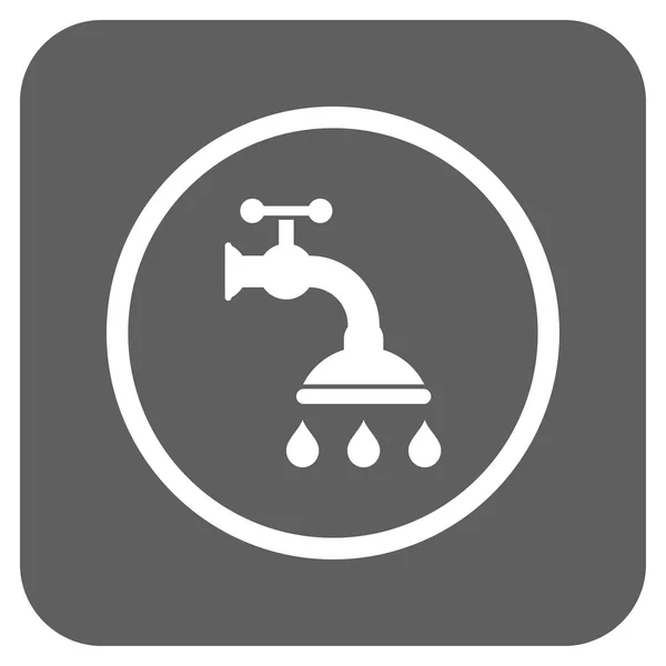 Sprchový kohoutek plochý čtvercový vektorové ikony — Stockový vektor