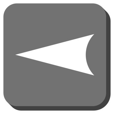 Ok ucu sol yuvarlak kare vektör simgesi