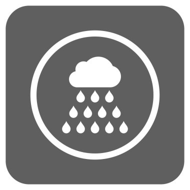 Yağmur bulutu düz kare vektör simgesi