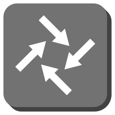 Merkezcil okları yuvarlak kare vektör simgesi