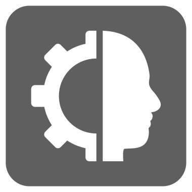 Cyborg vites düz kare vektör simgesi