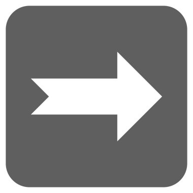 Ok sağ düz vektör simgesi kare