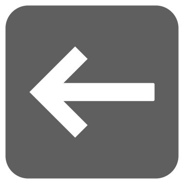 Sol ok düz kare vektör simgesi