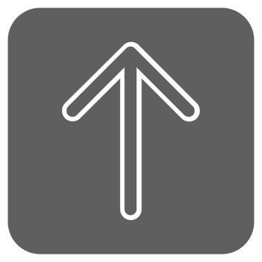 Düz yukarı ok vektör simgesi kare