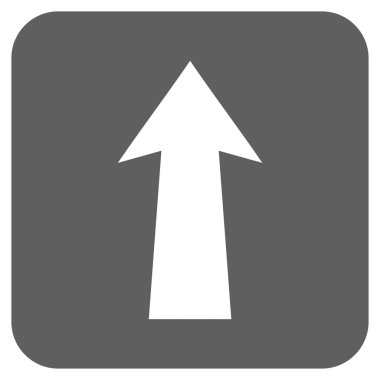 Düz yukarı ok vektör simgesi kare