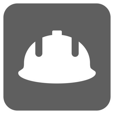 İnşaat kask düz kare vektör simgesi