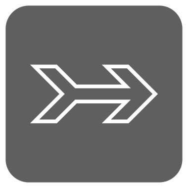 Ok sağ düz vektör simgesi kare