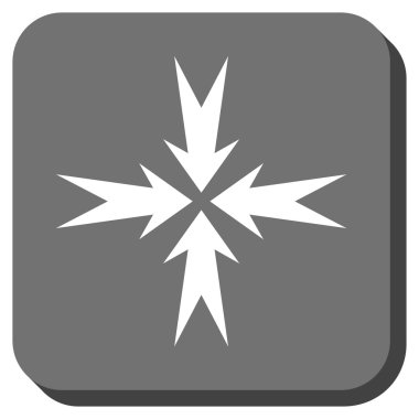 Sıkıştırma OK yuvarlak kare vektör simgesi