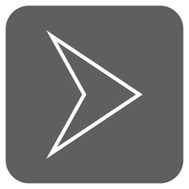 Ok ucu değil düz vektör simgesi kare