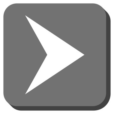 Ok ucu sağ yuvarlak kare vektör simgesi